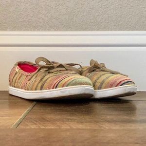 Rainbow Striped Roxy Sneakers Size 3